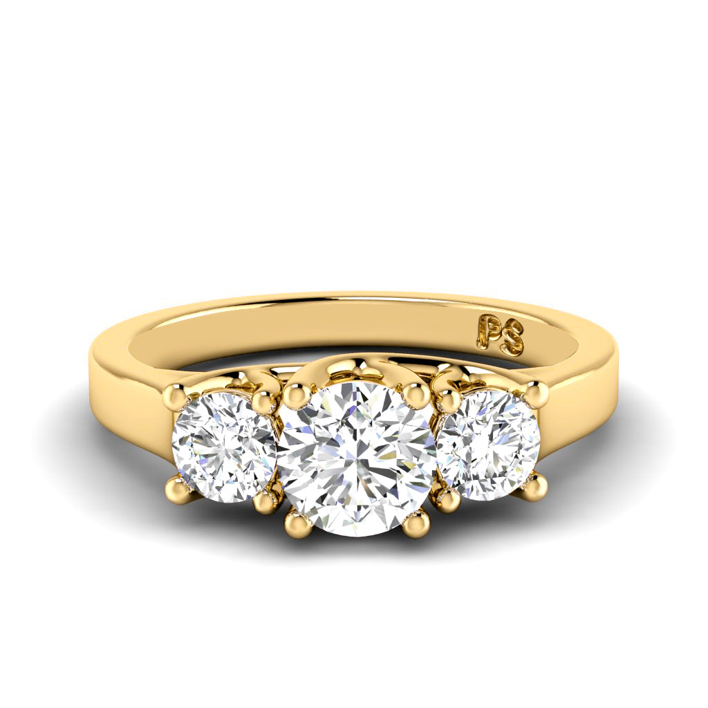 0.90 CT Round Cut Diamonds - Three Stone Ring
