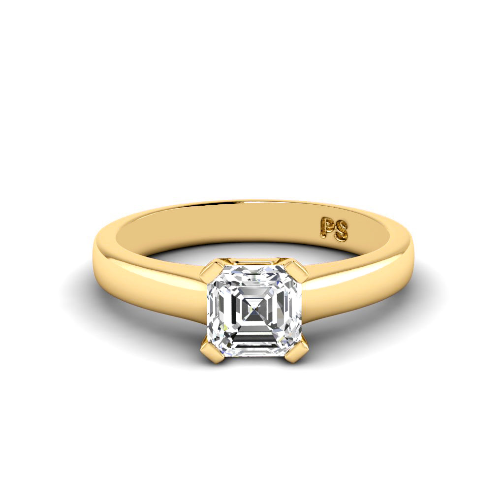 0.35-1.50 CT Ascher Cut Diamonds - Solitaire Ring