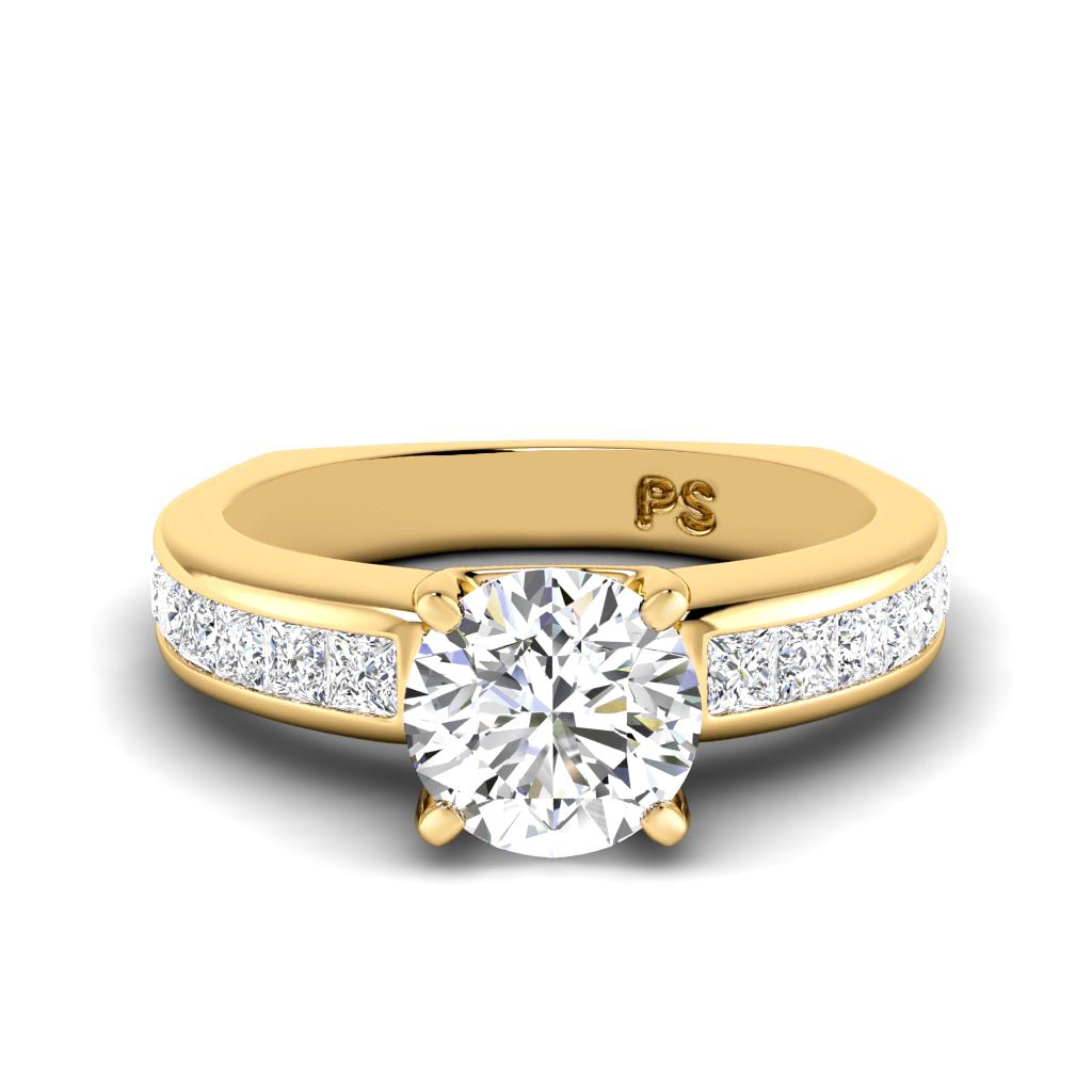 1.20-6.70 CT Princess & Round Cut Lab Grown Diamonds - Engagement Ring