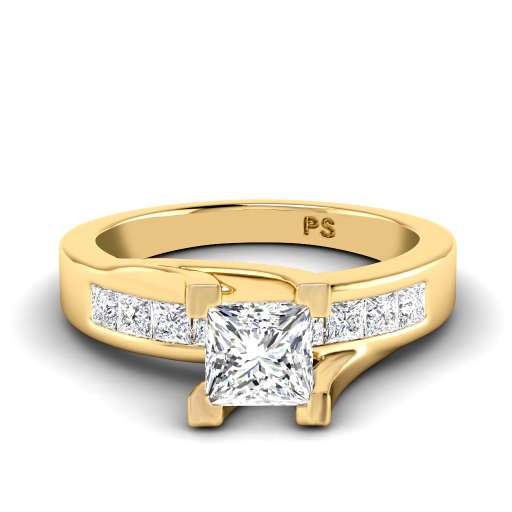 0.80-1.95 CT Princess Cut Natural Diamonds - Engagement Ring