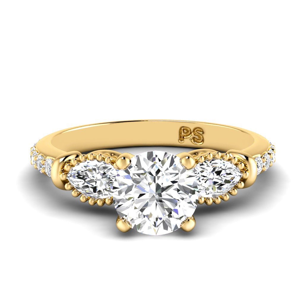 0.80 - 1.95 CT Marquise & Round Cut Natural Diamonds - Engagement Ring - Primestyle.com