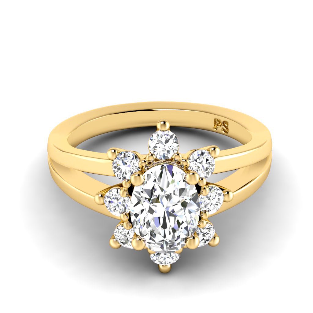 0.75-1.90 CT Oval & Round Cut Natural Diamonds - Engagement Ring