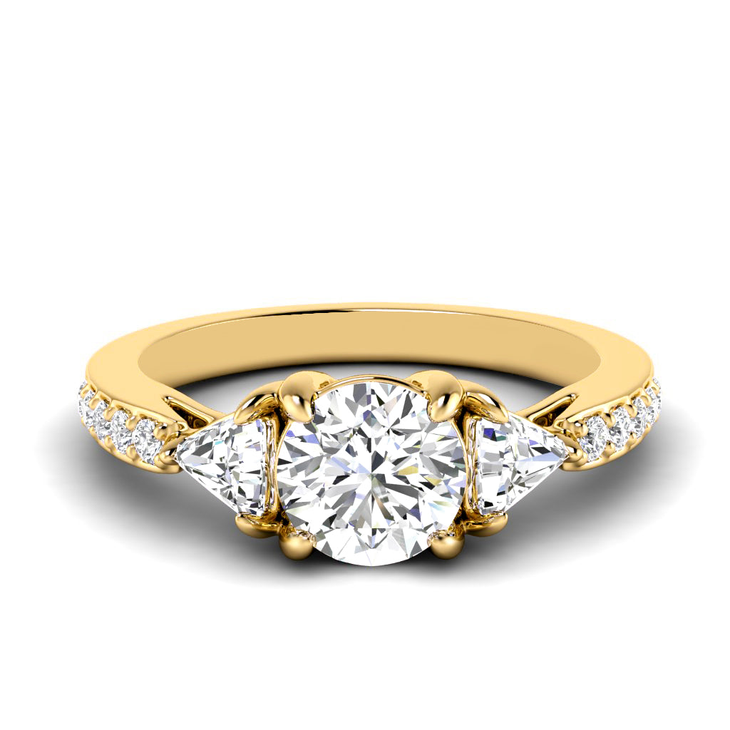 1.10-3.60 CT Round & Triangle Cut Lab Grown Diamonds - Engagement Ring