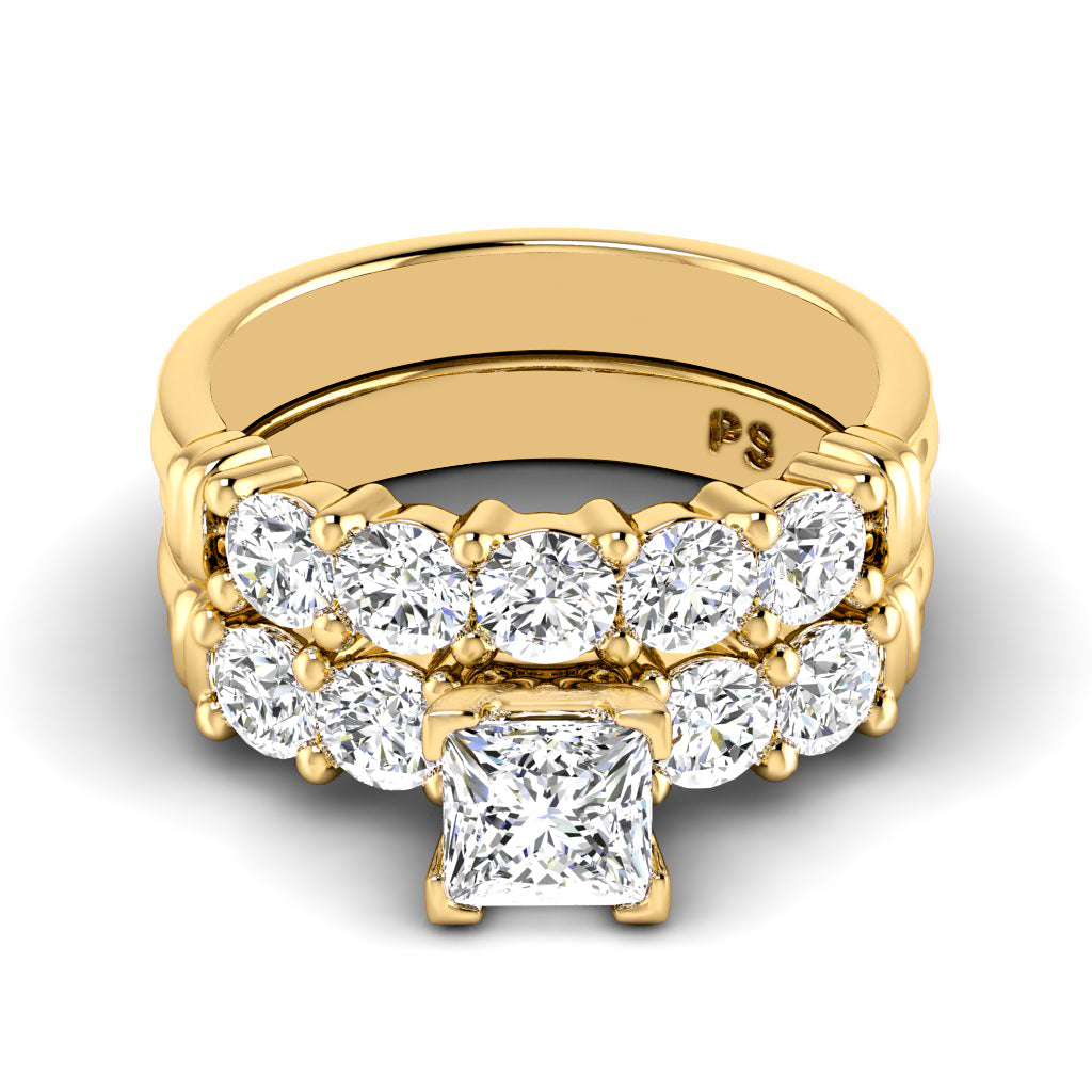 1.55-2.70 CT Round & Princess Cut Diamonds - Bridal Set
