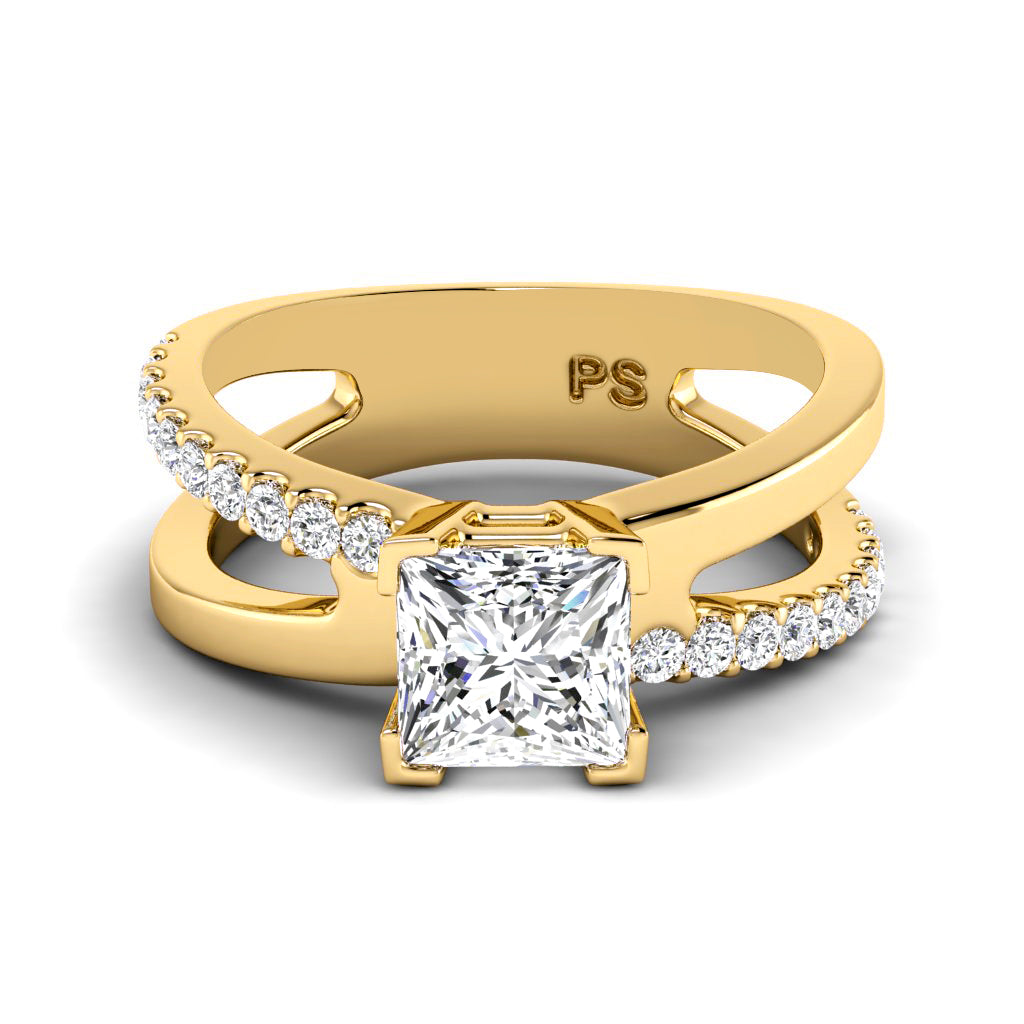 0.60-1.75 CT Princess & Round Cut Natural Diamonds - Engagement Ring