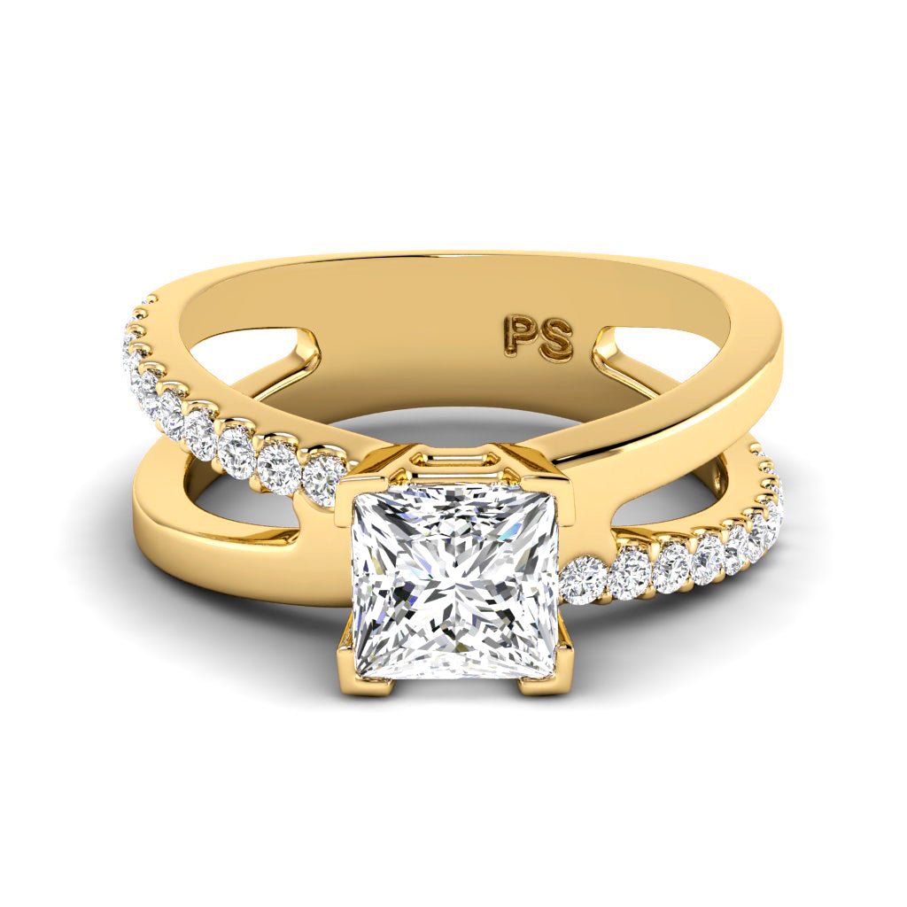 0.60 - 1.75 CT Princess & Round Cut Natural Diamonds - Engagement Ring - Primestyle.com