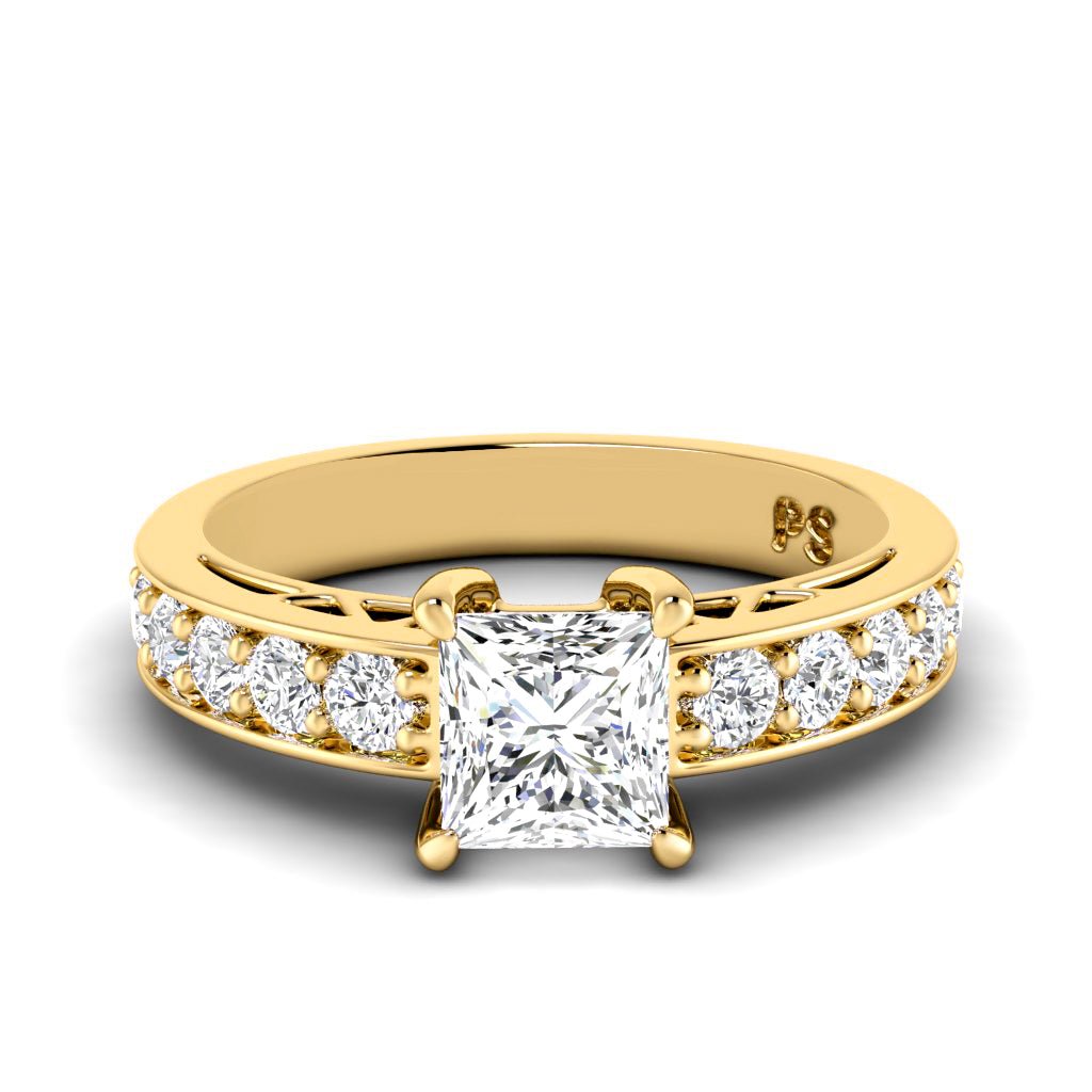 0.85 - 2.00 CT Princess & Round Cut Natural Diamonds - Engagement Ring - Primestyle.com