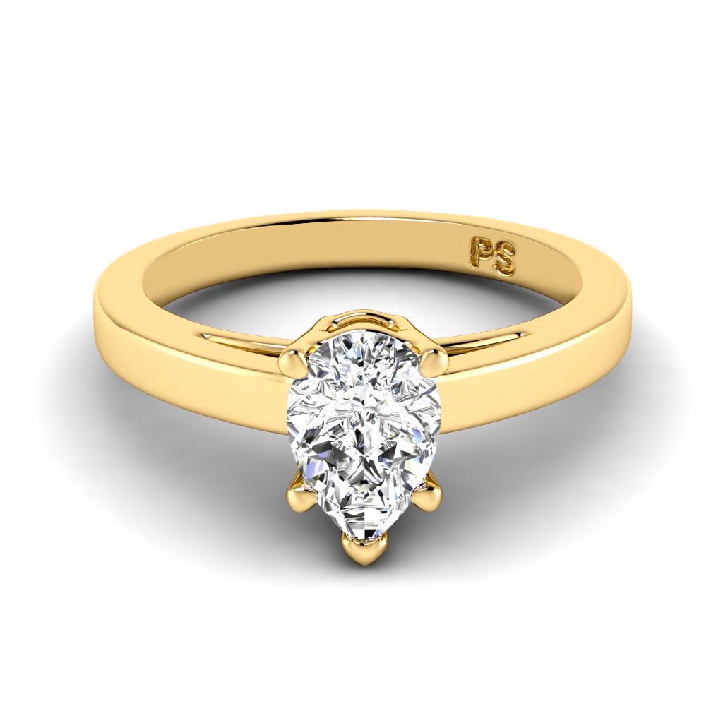 0.35-1.50 CT Pear Cut Diamonds - Solitaire Ring
