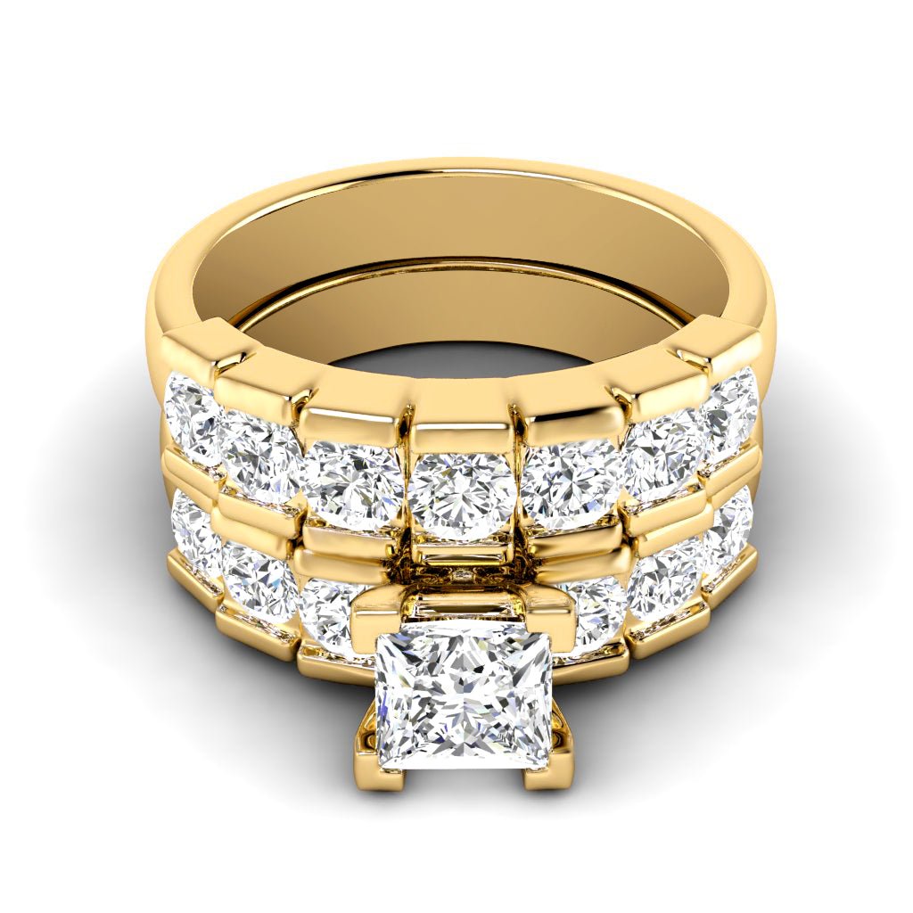 2.35 - 7.85 CT Princess & Round Cut Diamonds - Bridal Set - Primestyle.com