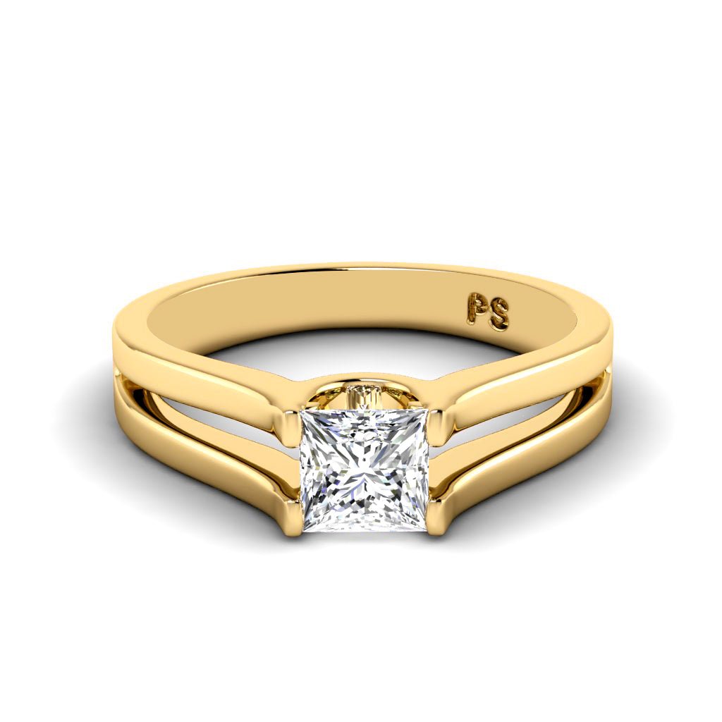 0.35-1.50 CT Princess Cut Natural Diamonds - Solitaire Rings