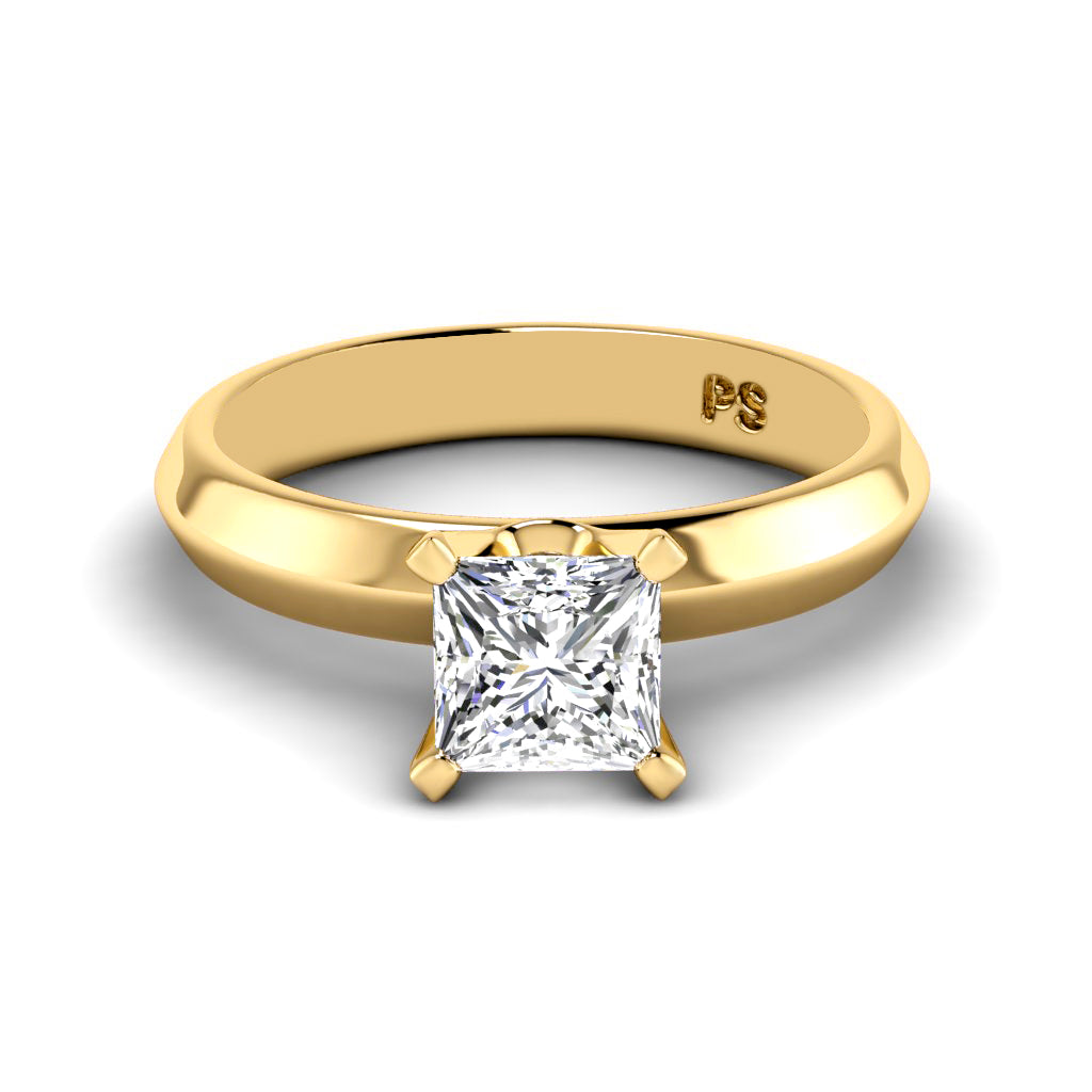 0.35-1.50 CT Princess Cut Diamonds - Solitaire Ring