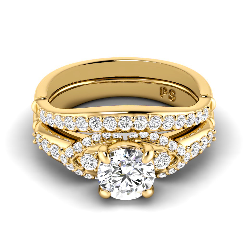 1.00-3.50 CT Round Cut Lab Grown Diamonds - Bridal Set