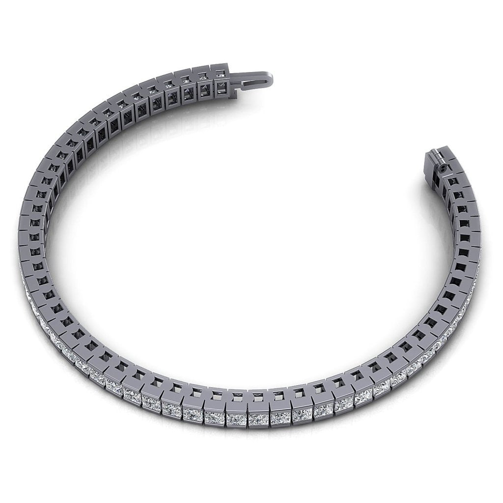 Certified 6.50CT Princess Cut Diamond Tennis Bracelet in Platinum - Primestyle.com