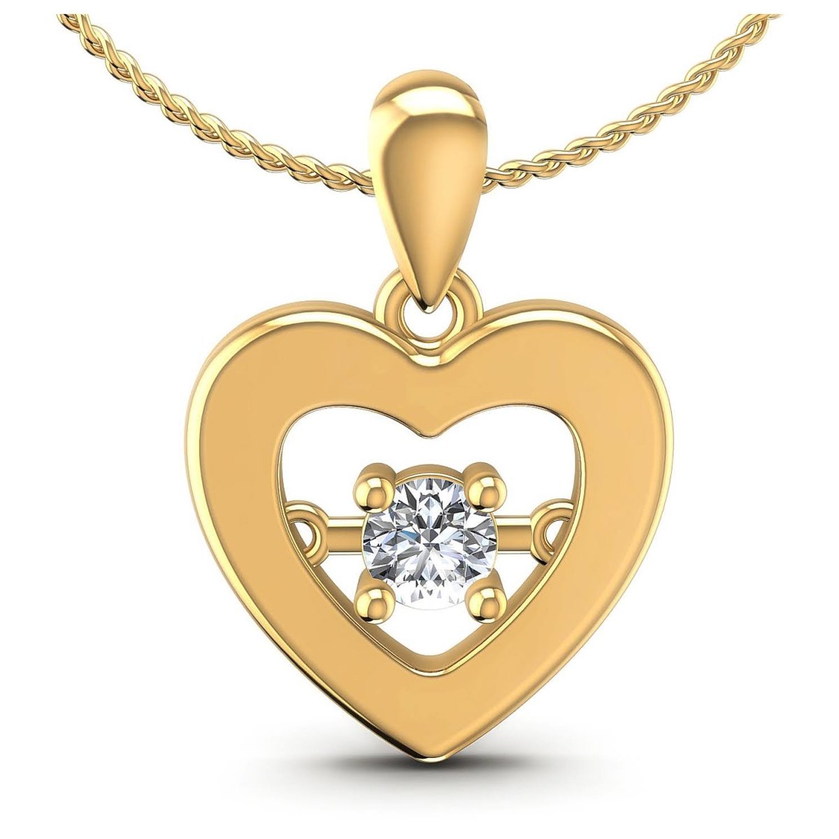 0.10 CT Round Cut Diamonds - Heart Pendant