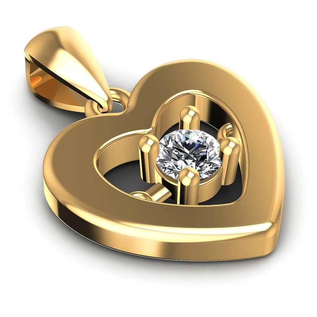 0.10 CT Round Cut Natural Diamonds - Heart Pendants - Primestyle.com