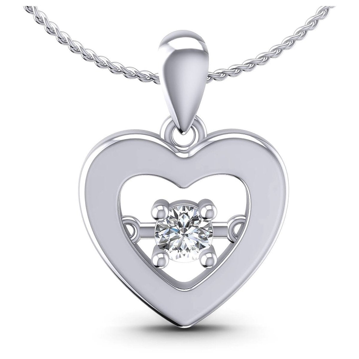 0.10 CT Round Cut Diamonds - Heart Pendant - Primestyle.com