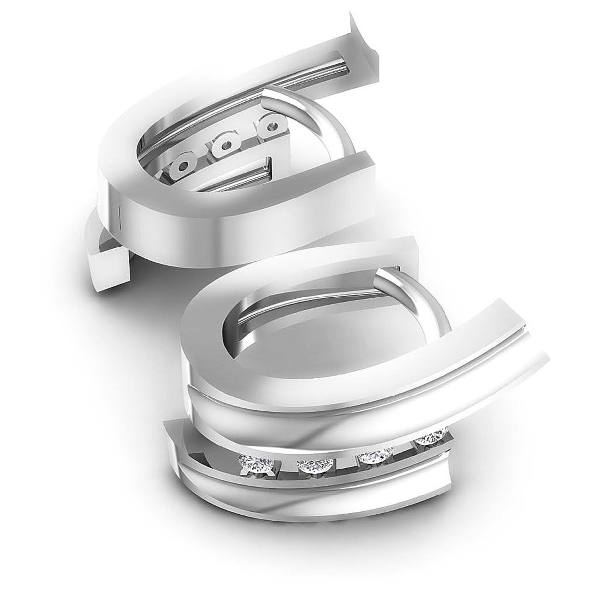 0.10 CT Round Cut Diamonds - Hoop & Drop Earrings - Primestyle.com