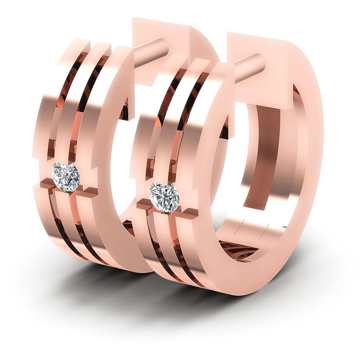 0.10 CT Round Cut Diamonds - Hoop & Drop Earrings - Primestyle.com