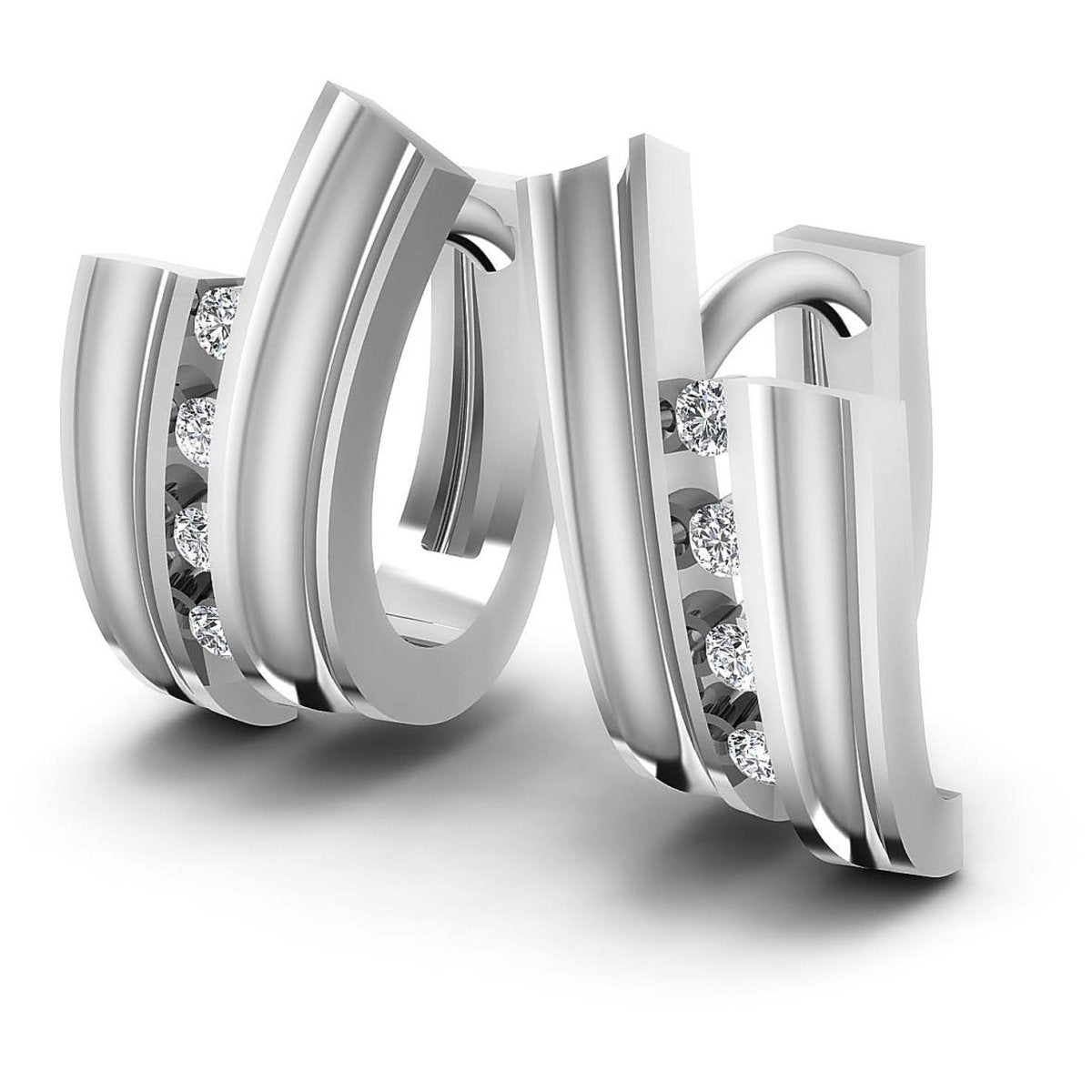 0.10 CT Round Cut Diamonds - Hoop & Drop Earrings - Primestyle.com