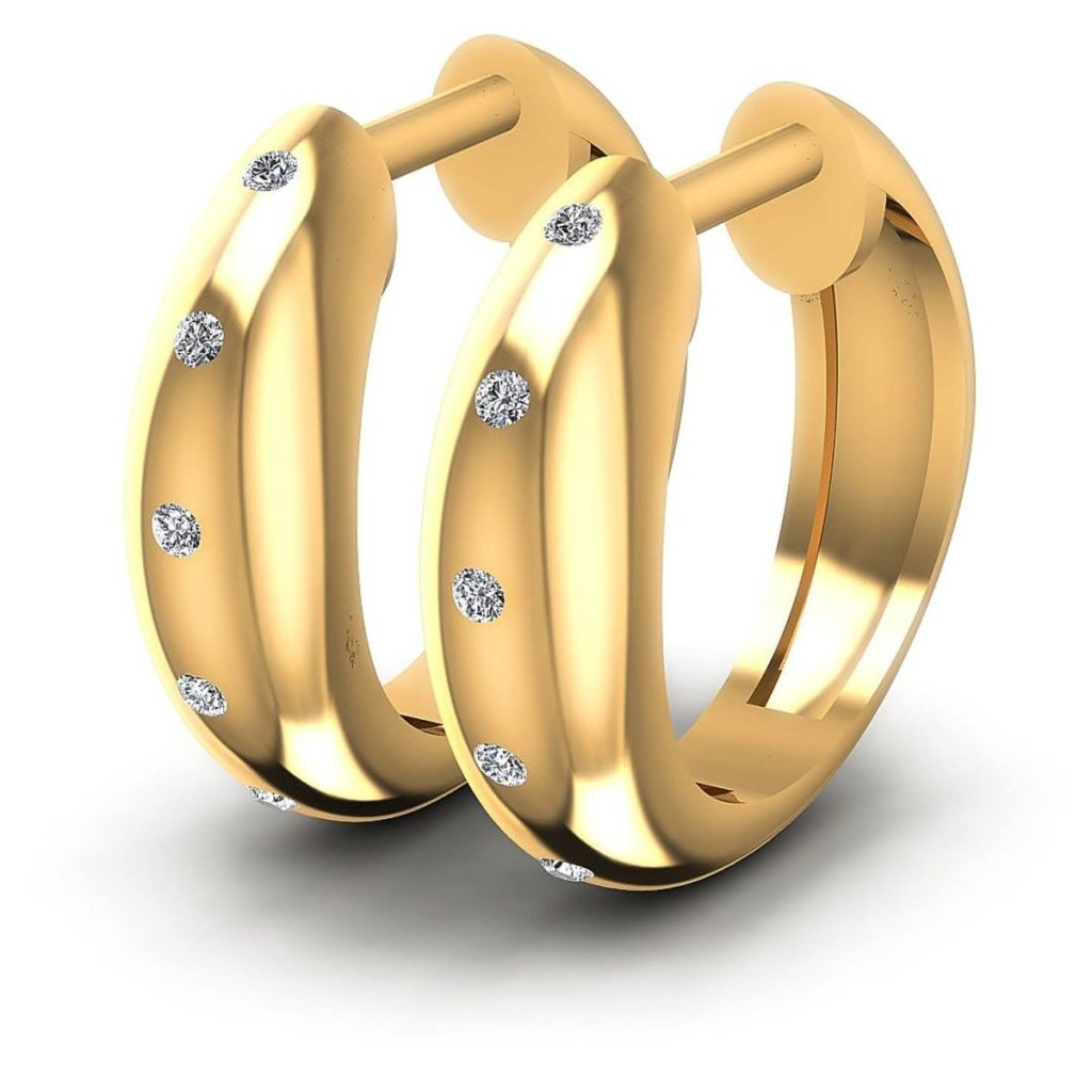 0.10 CT Round Cut Diamonds - Hoop & Drop Earrings