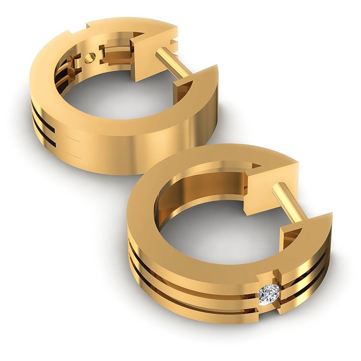 0.10 CT Round Cut Diamonds - Hoop & Drop Earrings - Primestyle.com