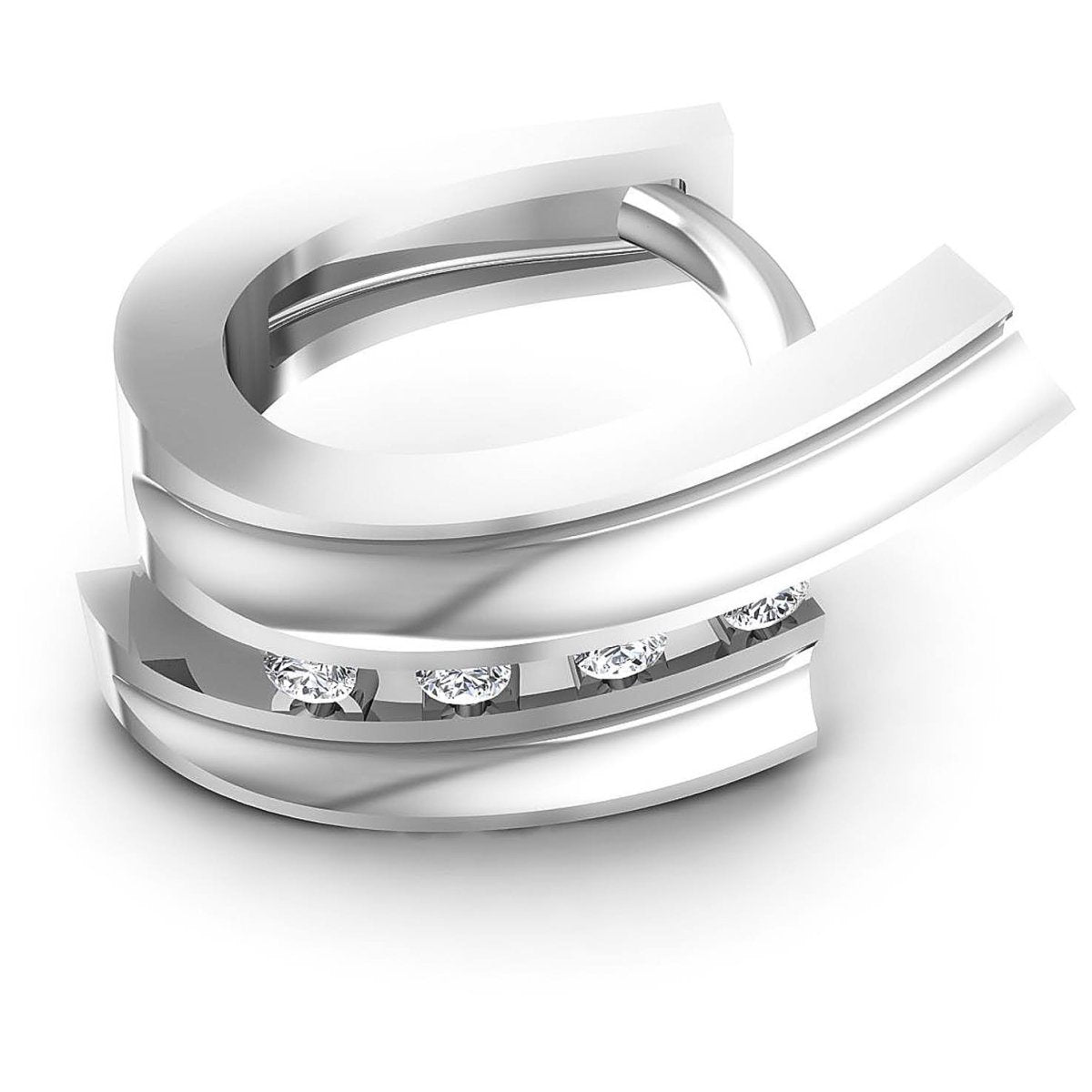 0.10 CT Round Cut Diamonds - Hoop & Drop Earrings - Primestyle.com