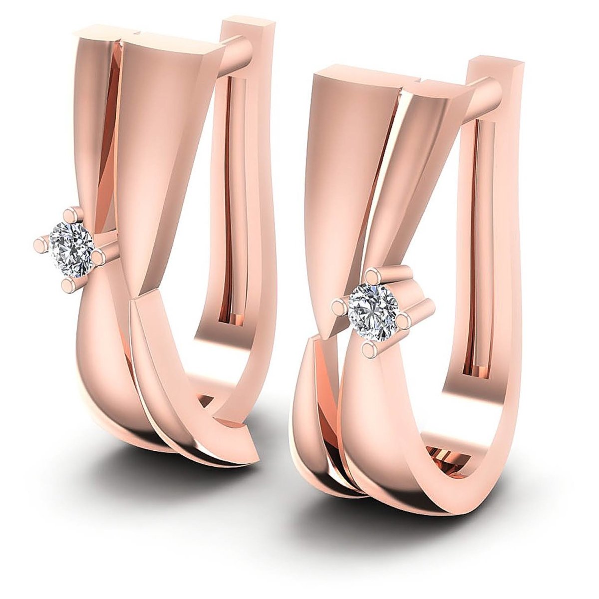 0.10 CT Round Cut Diamonds - Hoop & Drop Earrings - Primestyle.com