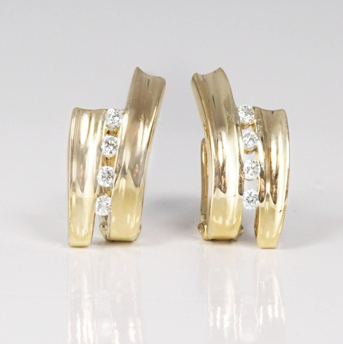 0.10 CT Round Cut Diamonds - Hoop & Drop Earrings - Primestyle.com