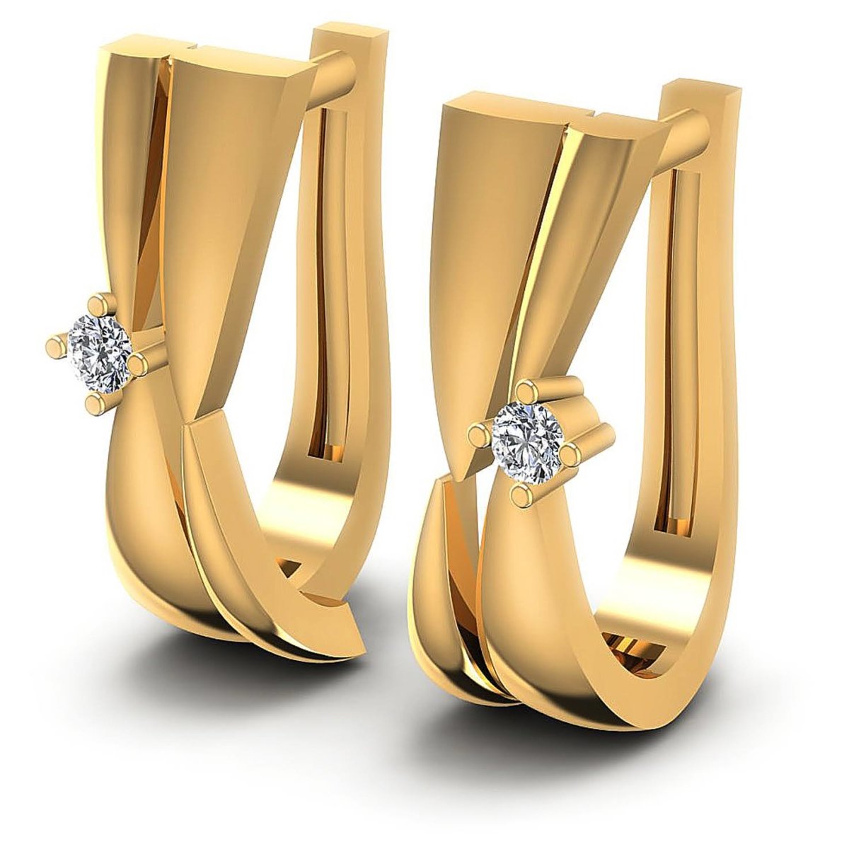 0.10 CT Round Cut Diamonds - Hoop & Drop Earrings - Primestyle.com