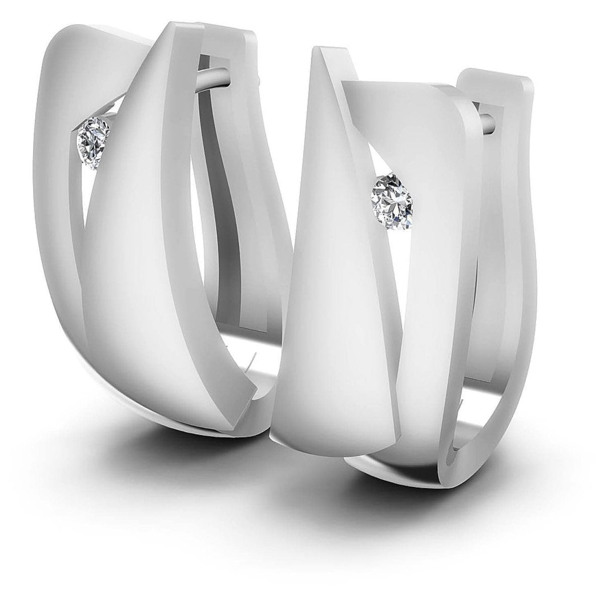 0.10 CT Round Cut Diamonds - Hoop & Drop Earrings - Primestyle.com