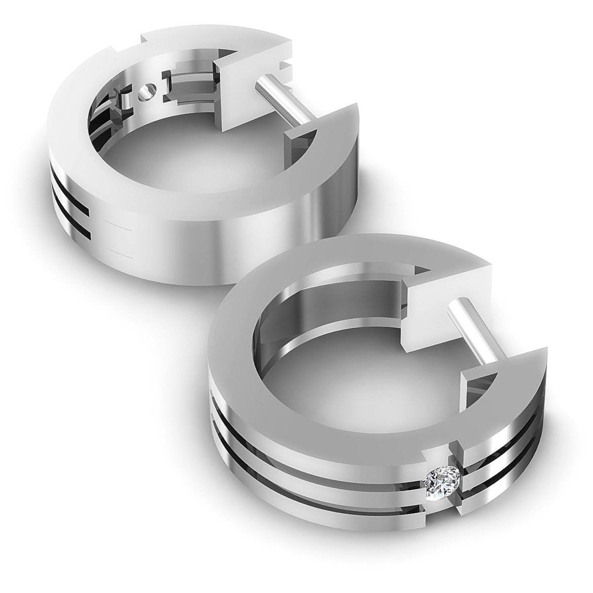 0.10 CT Round Cut Diamonds - Hoop & Drop Earrings - Primestyle.com
