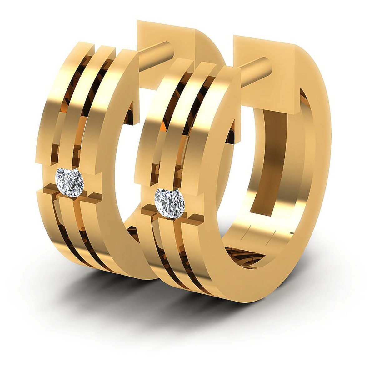 0.10 CT Round Cut Diamonds - Hoop & Drop Earrings - Primestyle.com