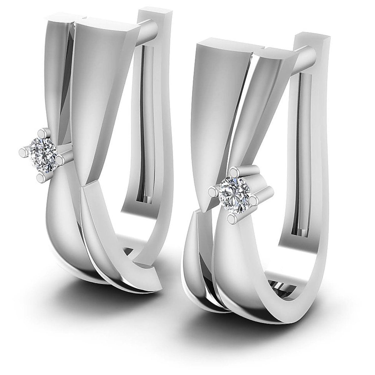 0.10 CT Round Cut Diamonds - Hoop & Drop Earrings - Primestyle.com