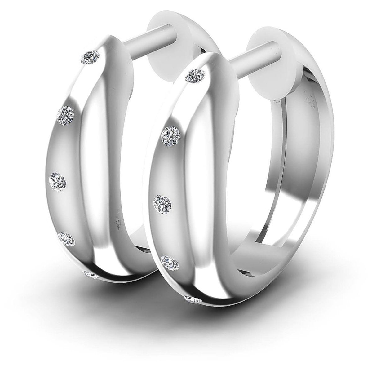 0.10 CT Round Cut Diamonds - Hoop & Drop Earrings - Primestyle.com