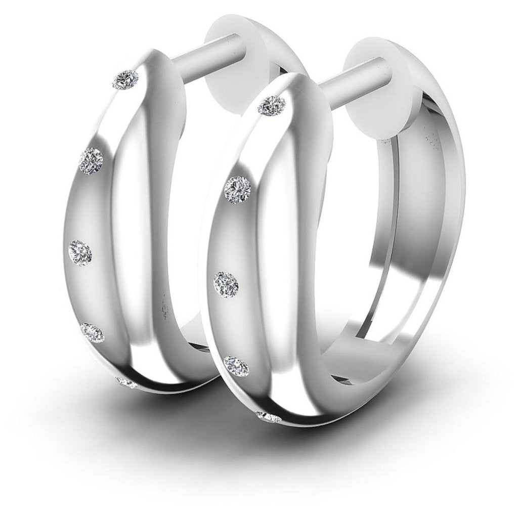 0.10 CT Round Cut Diamonds - Hoop & Drop Earrings