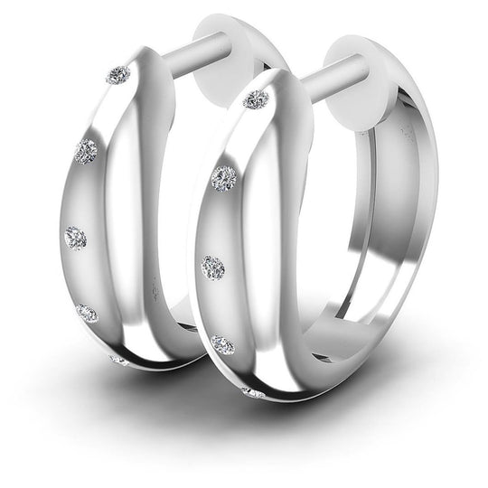 0.10 CT Round Cut Diamonds - Hoop &  Drop Earrings