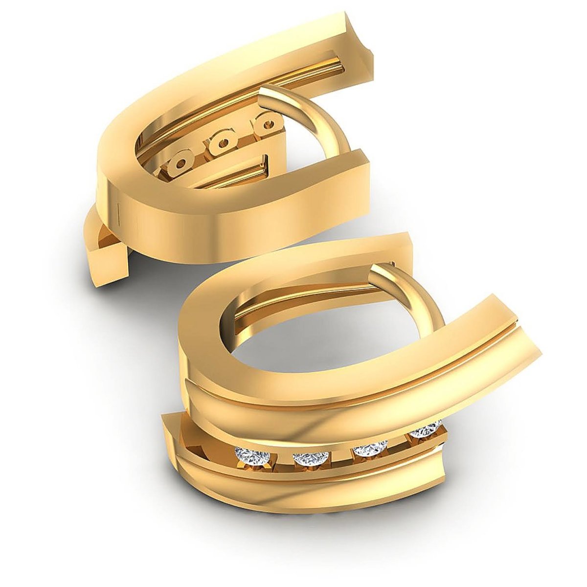 0.10 CT Round Cut Diamonds - Hoop & Drop Earrings - Primestyle.com