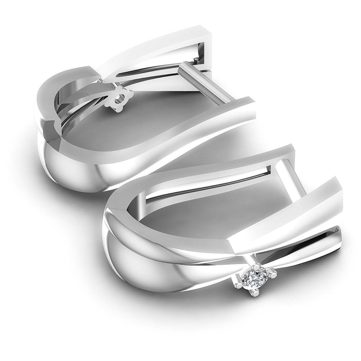 0.10 CT Round Cut Diamonds - Hoop & Drop Earrings - Primestyle.com
