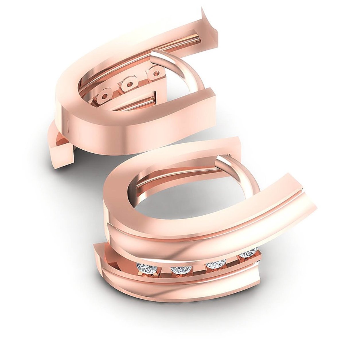 0.10 CT Round Cut Diamonds - Hoop & Drop Earrings - Primestyle.com