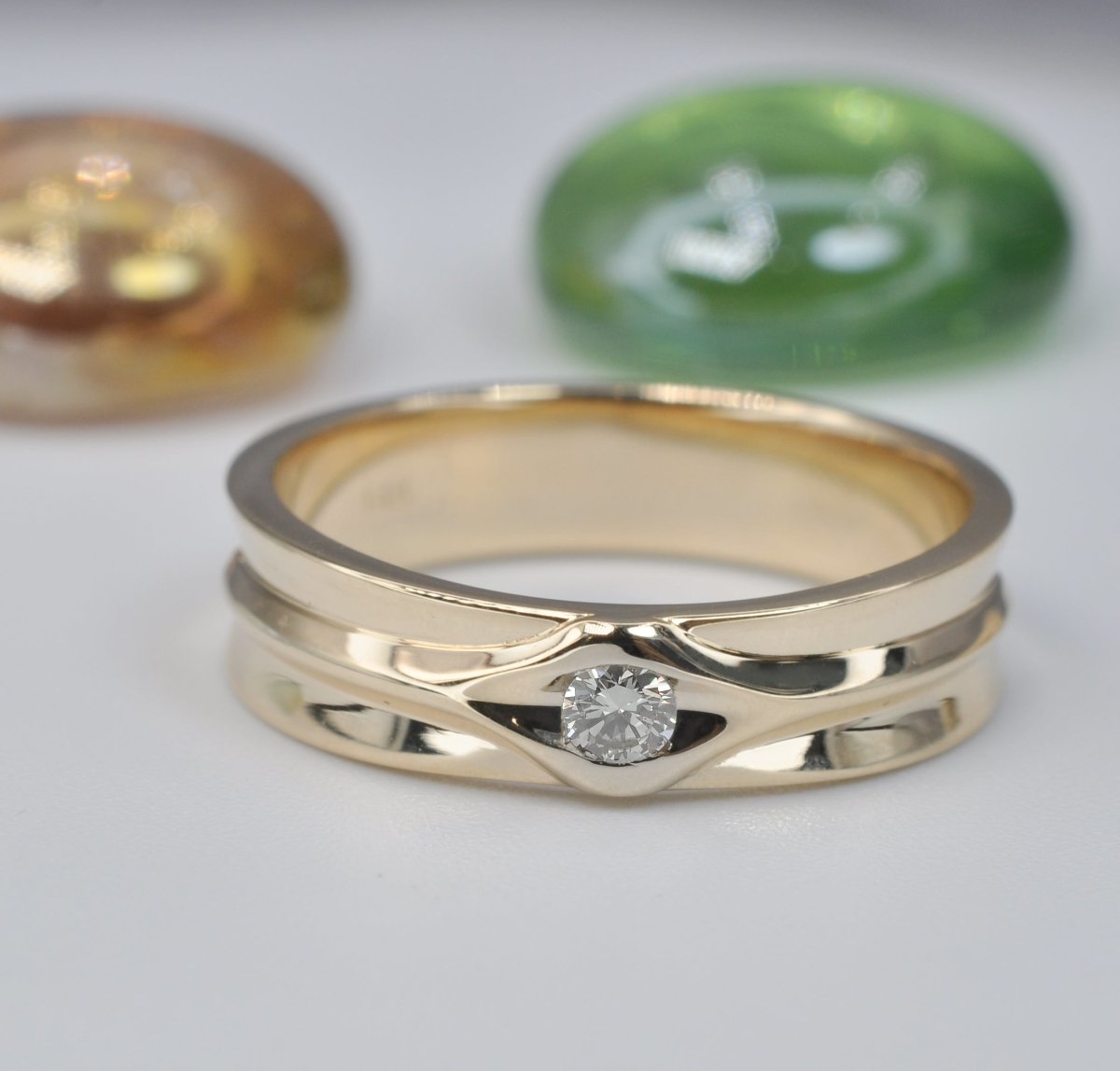 0.10 CT Round Cut Diamonds - Mens Ring - Primestyle.com