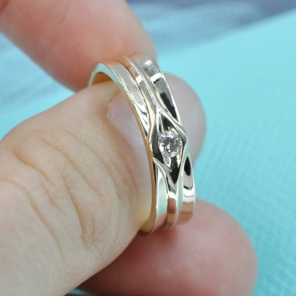 0.10 CT Round Cut Natural Diamonds - Mens Rings