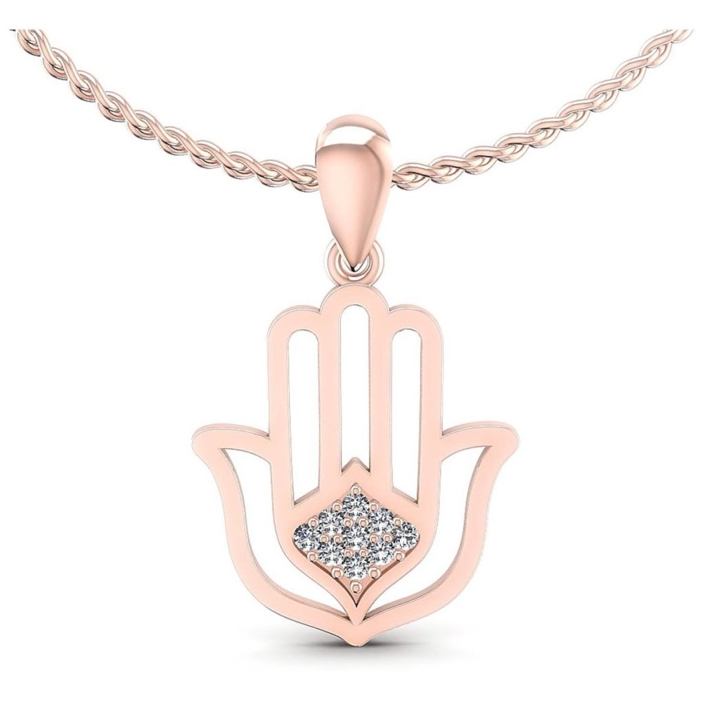 0.10 CT Round Cut Natural Diamonds - Religious Pendants