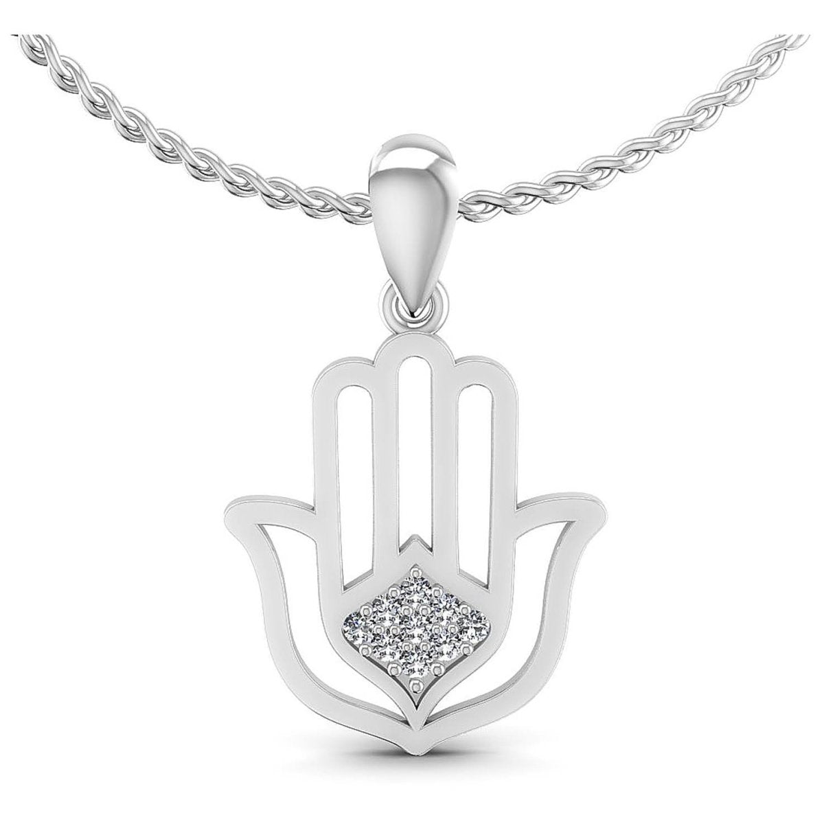 0.10 CT Round Cut Diamonds - Religious Pendant - Primestyle.com