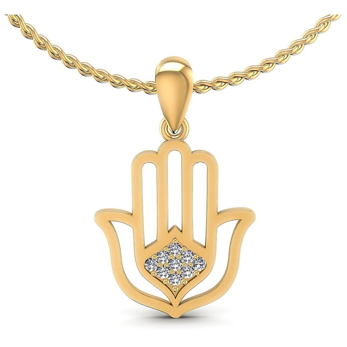 0.10 CT Round Cut Diamonds - Religious Pendant - Primestyle.com