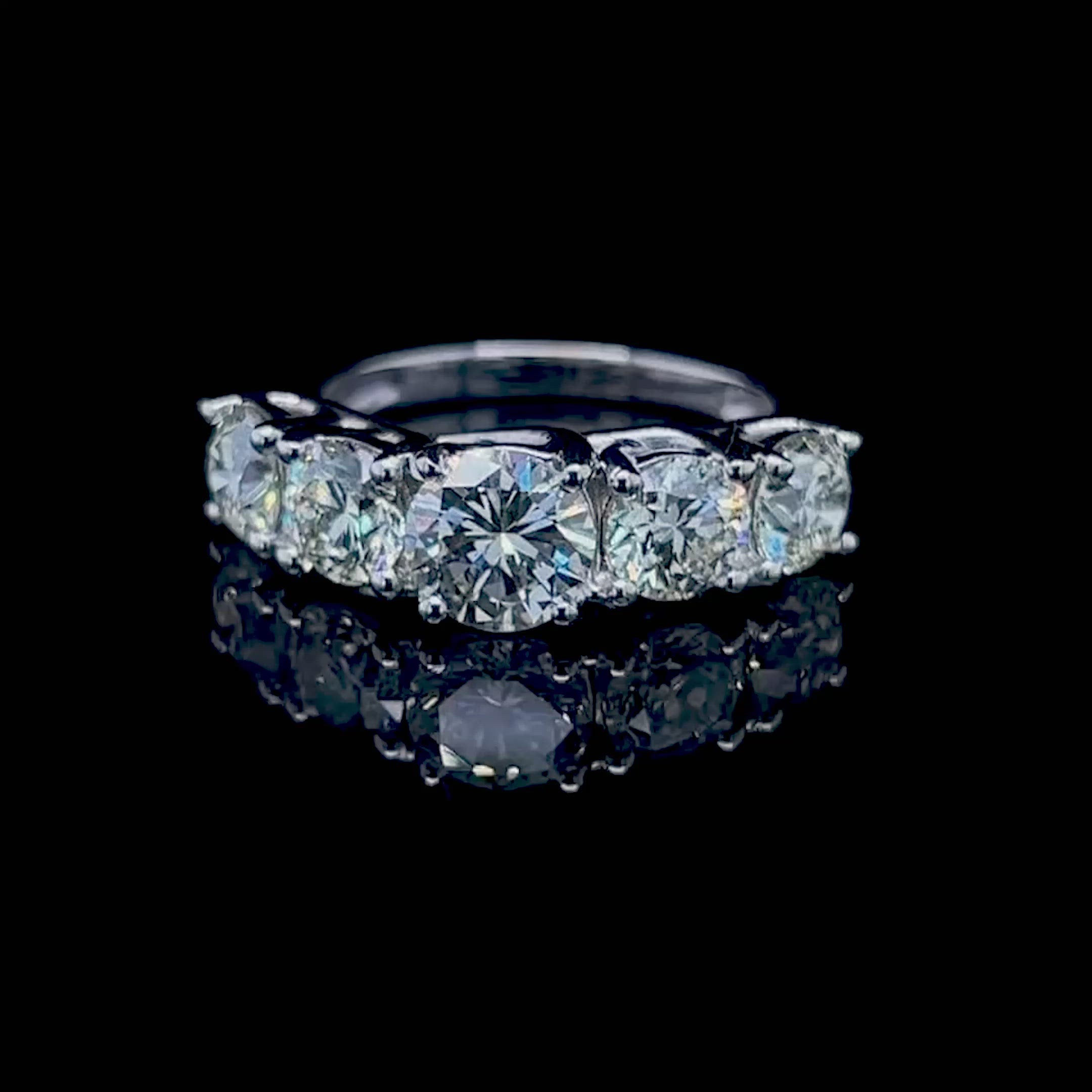 Certified 4.25CT Round Cut Engagement Ring in 14KT White Gold