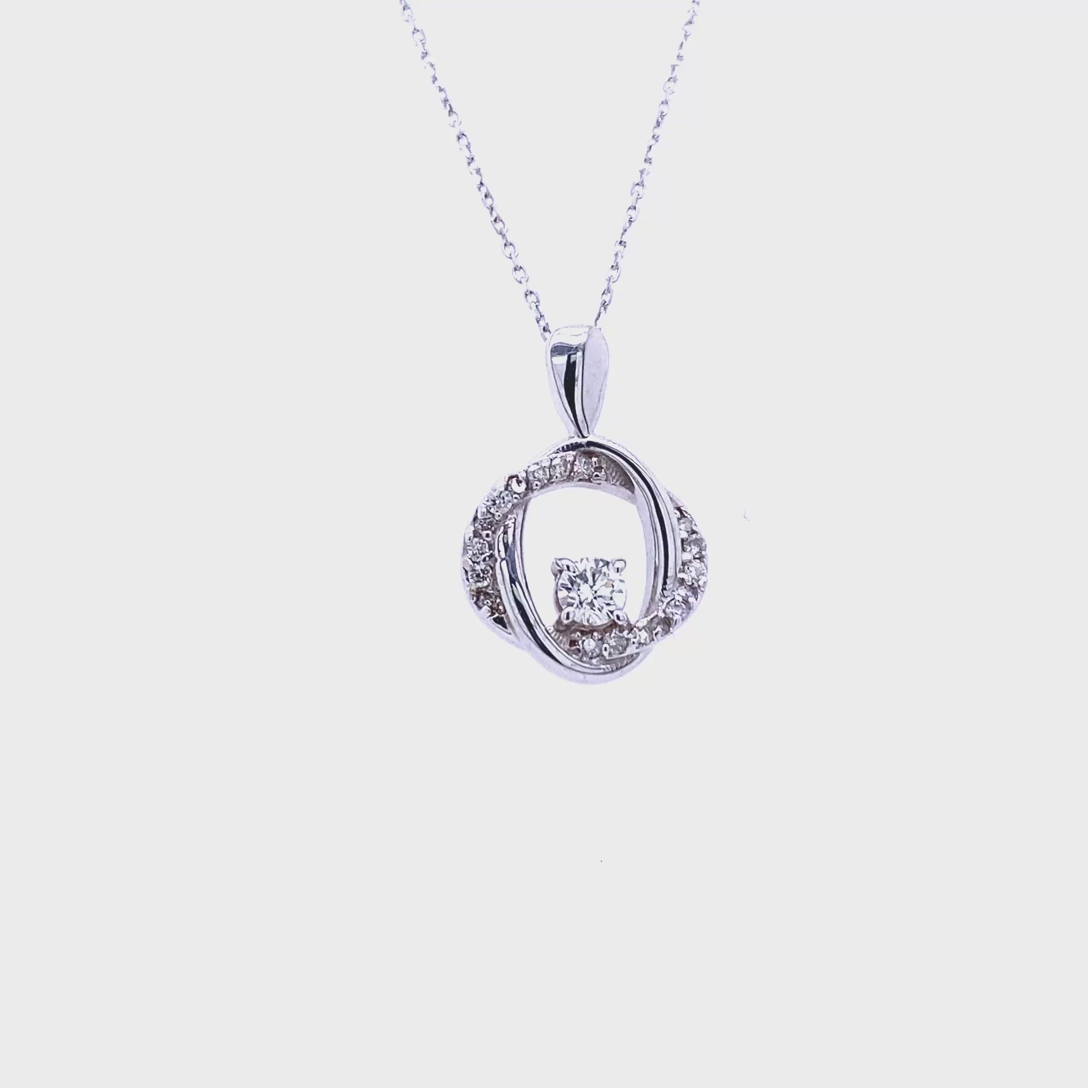 Classy 0.20CT Round Cut Diamond Pendant in 18kt White Gold