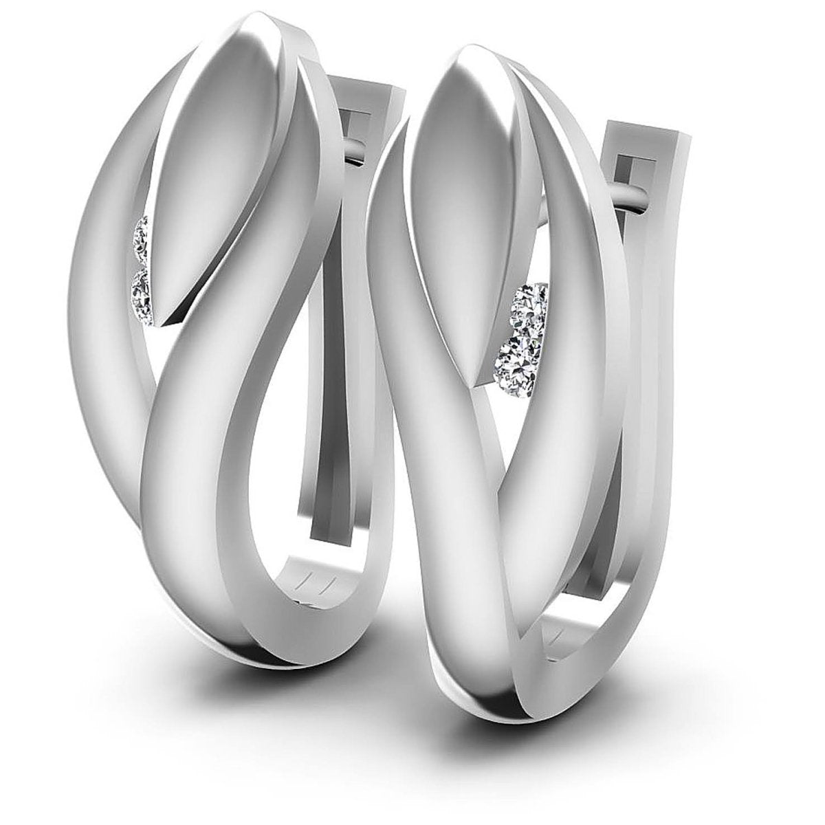 0.20 CT Round Cut Diamonds - Hoop & Drop Earrings - Primestyle.com