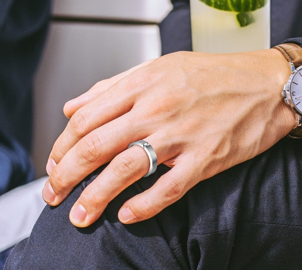 0.20 CT Round Cut Natural Diamonds - Mens Wedding Bands