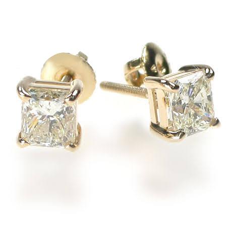 0.25-1.50 CT Radiant Cut Diamonds - Stud Earrings - Primestyle.com