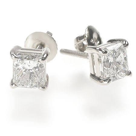 0.25-1.50 CT Radiant Cut Diamonds - Stud Earrings - Primestyle.com